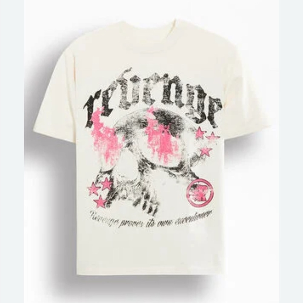 PacSun Cream Pink Graphic Short Sleeve Tee